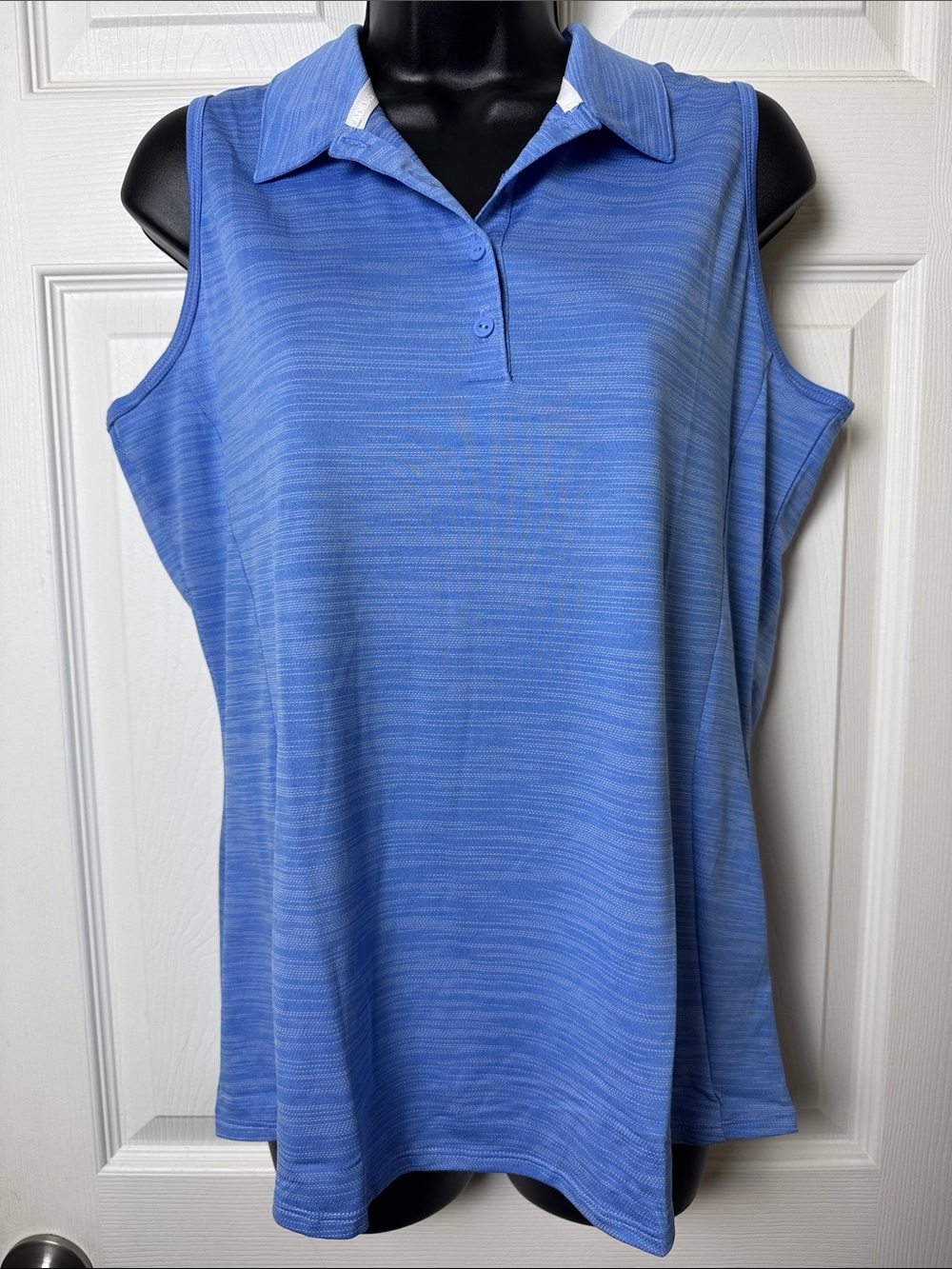 ADIDAS Classic Sleeveless Lightweight Polo Golf Top in Blue - Size Large